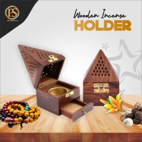 Wooden PSP Pyramid Dhoop Stand with Storage